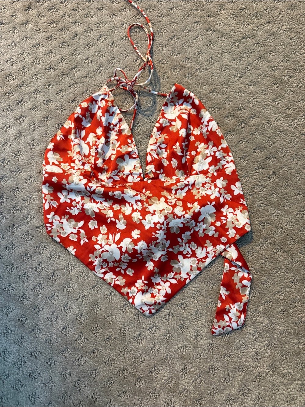 Red Floral Halter Bandana Top - Sisters of the tribe - ASOS